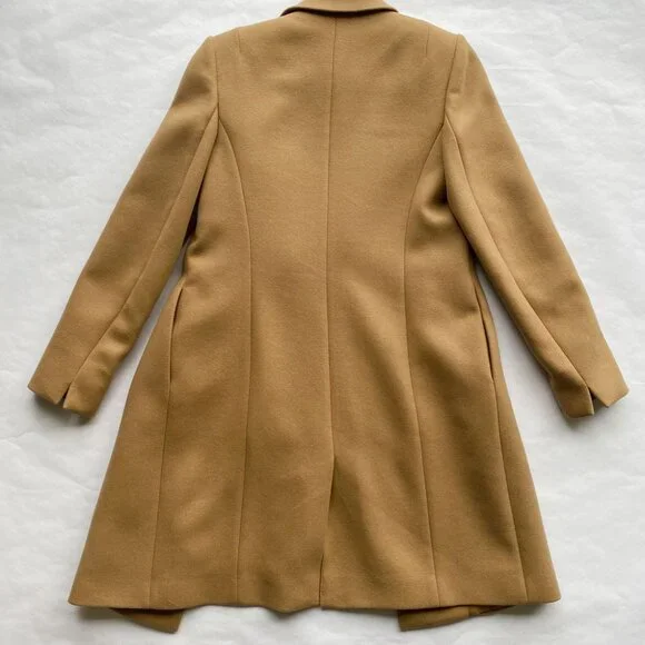 NWOT REISS Harlow Wool Blend Double Breasted Coat - Camel Size 0 (XS)
